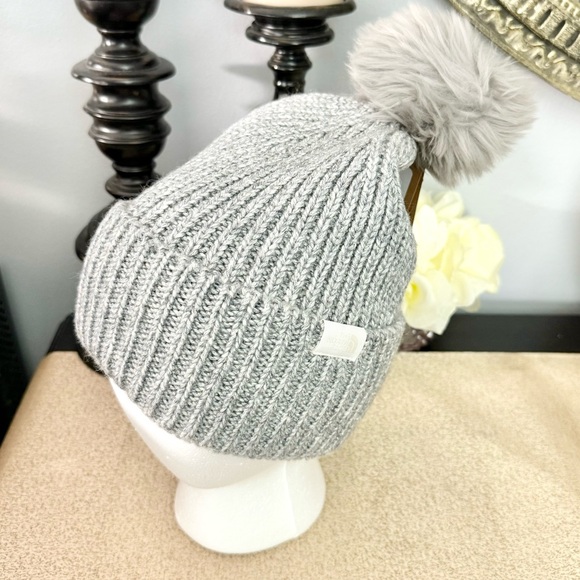 NWT The North Face Women’s Metallic Knit Pom Beanie Hat - Picture 5 of 13